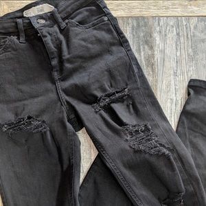 Top shop Jamie black ripped jeans